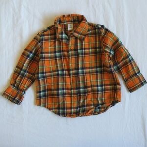 toffy house soft plaid flannel button down shirt 12-18 months baby toddler boy